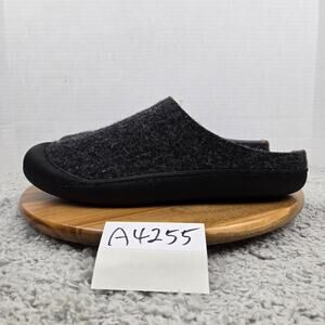 Huckberry Men 11 Charcoal Black Wool Lifestyle Outdoor Casual Daily Mule Slipper